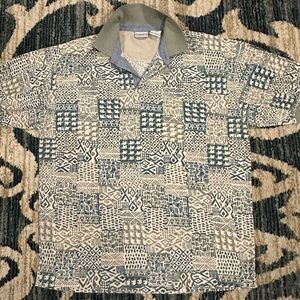 VTG Bugle Boy Company Tribal Elephant Short Sleeve Polo SZ L